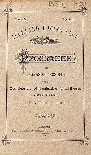Auckand Racing Club for the season 1883-1884