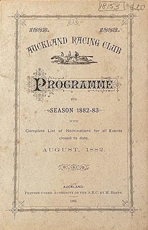 Auckand Racing Club for the season 1882-1883