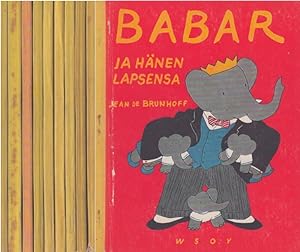 Lot of Babar the Elephant books (Finnish edition)
