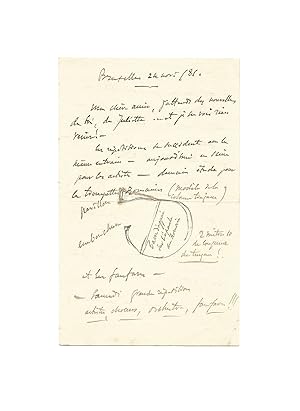 Belle lettre du compositeur, aux sentiments exaltés, pendant les répétitions de son opéra Hérodiade