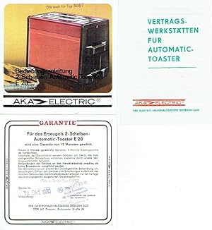 Bedienungsanleitung für 2-Scheiben-Automatic Toaster E 20
