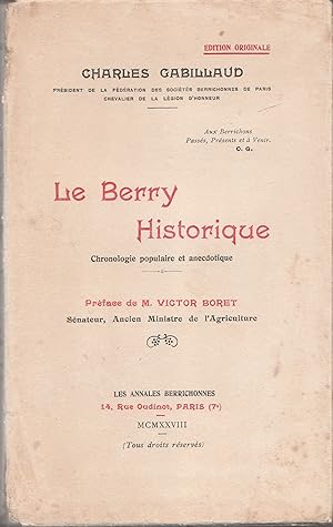 Le Berry historique, chronologie populaire et anecdotique