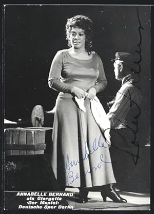 Ansichtskarte Opernsängerin Annabelle Bernard als Giorgetta in Der Mantel, Autograph