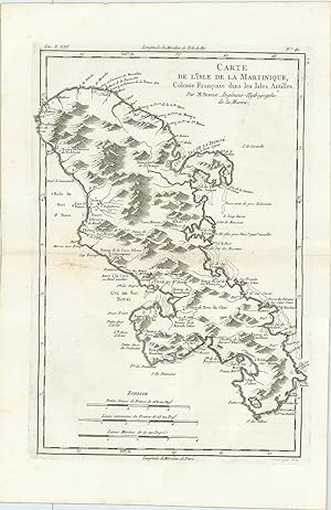 Carte de l'Isle de la Martinique, Colonie Françoise dans les Isles Antilles. Par M. Bonne, Ingéni...