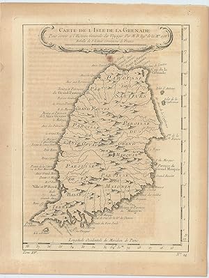Carte de l'Isle de la Grenade [Grenada]. Pour servir a l'Histoire Generale des Voyages, Par M.B. ...