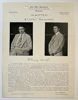 [Train Robbery] Two Wanted Posters Advertising $1,000 Reward for Arrest of H. Grady Webb