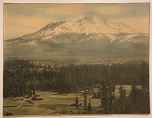 Mt. Shasta California Hand-tinted Photograph circa 1920's