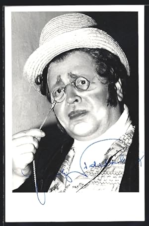 Ansichtskarte Opernsänger Friedrich Nidetzky mit Brille, mit original Autograph