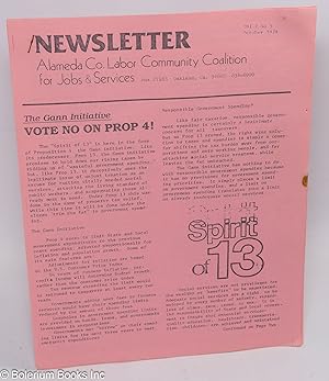 Alameda Co. Labor Community Coalition for Jobs & Services. Vol I No 5 October 1979