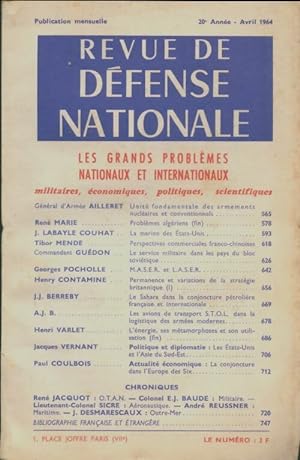 Revue de d?fense nationale Avril 1964 - Collectif