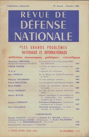 Revue de d?fense nationale Octobre 1963 - Collectif