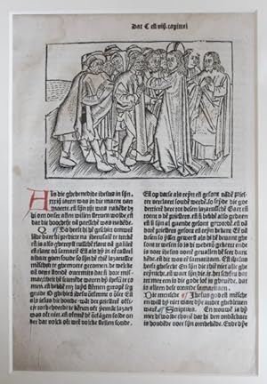 Framed leaf from Ludolphus de Saxonia Boeck van den leven ons Heeren Jesu Christi.