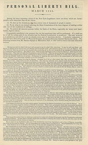Personal Liberty Bill. March 1859