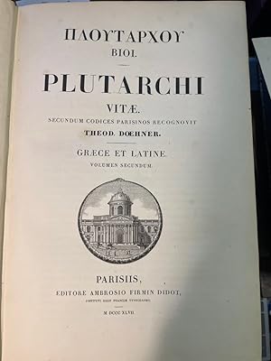 Plutarchu Bioi ; Plutarchi vitae Volumen 1 & 2 (compl.) Plutarchu Syngrammaton Tomos : Græce et L...