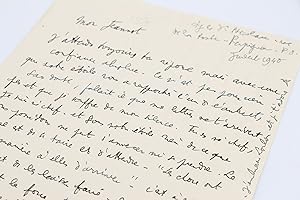 Lettre autographe adressée à son grand amour Jean Marais : "Ce n'est pas pour rien que notre étoi...
