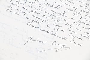 Importante lettre autographe signée de Julien Gracq adressée à son proche ami et monographe Ariel...