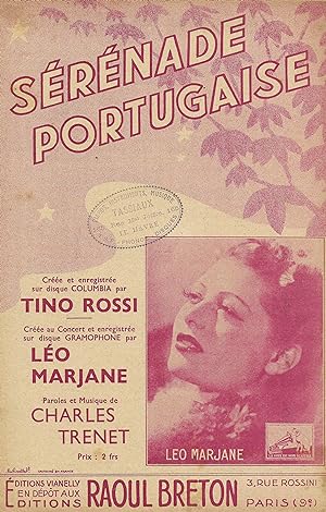 Partition de "Sérénade portugaise", chanson créée par Tino Rossi et Léo Marjane
