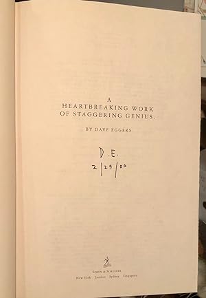 A Heartbreaking Work of Staggering Genius - SIGNED First Edition