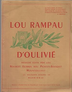 Lou Rampau d'Oulivié .Mesadié Edita Pèr Lou Roudelet Felibren dou Pichoun-Bousquet Montoulivet No...