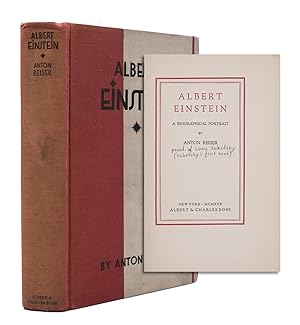 Albert Einstein. A Biographical Portrait. By Anton Reiser [pseudonym of Rudolpf Kayser, translate...