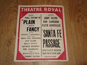 Theatre Royal 20th November, 1955. Stage: "Plain and Fancy" with Jimmy Campbell and Theatre Royal...