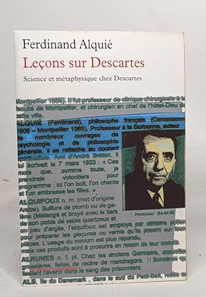 Leçons sur Descartes : Science et métaphysique chez Descartes