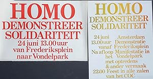 Homo demonstreer solidariteit [two posters]