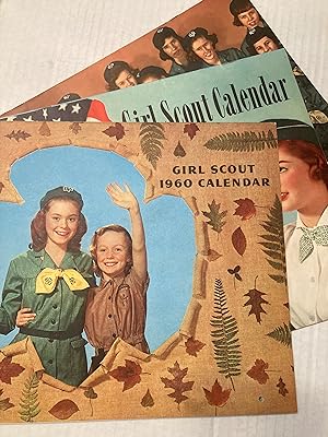 Lot of 3 Vintage Girl Scout Calendars, 1952; 1957; 1960