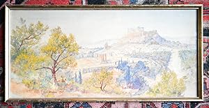 Original watercolour, signed, dated and with title in manuscript: Athens from Stadium.