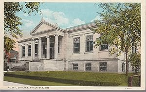 Public Library, Green Bay, WI Postcard circa 1920