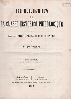 Bulletin de la Classe historico-philologique de l'Académie impériale des sciences de St.-Pétersbo...