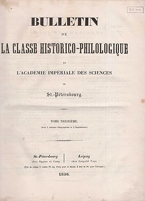 Bulletin de la Classe historico-philologique de l'Académie impériale des sciences de St.-Pétersbo...