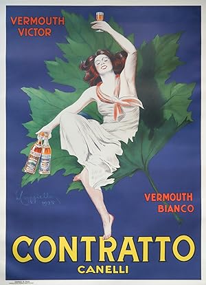 2000 Italian Vermouth Poster, Contratto, Canelli - Vermouth Victor / Bianco (Re-issue)