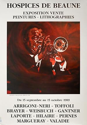 1989 French Exhibition Poster, Hospices de Beaune, Peintures - Lithographies, Arrigoni-Neri & mul...