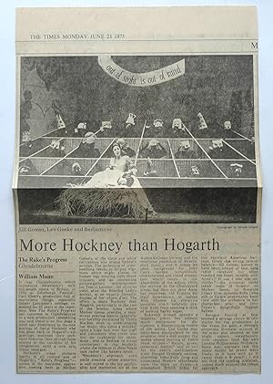 William Mann. 'More Hockney than Hogarth'. A review of the Rake's Progress at Gylndebourne. A cut...