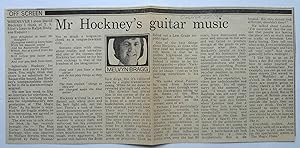 Melvyn Bragg. 'Mr Hockney's guitar music. Off Screen, The Observer 22/1/1978. A cut review.