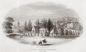 The Episcopal Church and Parsonage in Dunblane,1853 Engraving