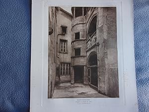 Planche 1910 MONTFERRAND MAISON D ADAM ET EVE COUR INTERIEURE HOTELS ET MAISONS XV ET XVIème siècle