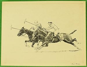 Paul Brown Polo Players 'Down The Field' Drypoint