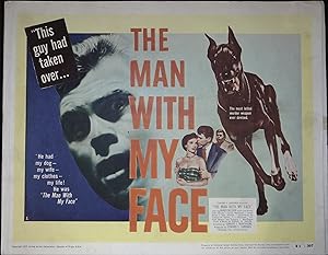 The Man with My Face Lobby Title Card 1951 Barry Nelson, Lynn Ainley!