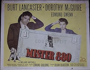 Mister 880 Lobby Title Card 1950 Burt Lancaster, Dorothy McGuire