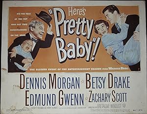 Pretty Baby Lobby Title Card 1950 Dennis Morgan, Betsy Drake!