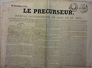 Le précurseur, journal constitutionnel de Lyon et du Midi. N° 1552. 28 décembre 1831.