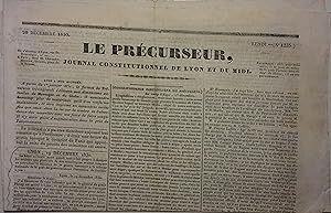 Le précurseur, journal constitutionnel de Lyon et du Midi. N° 1235. 20 décembre 1830.