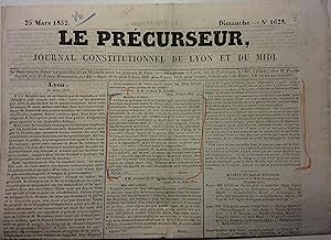 Le précurseur, journal constitutionnel de Lyon et du Midi. N° 1628. 25 mars 1832.