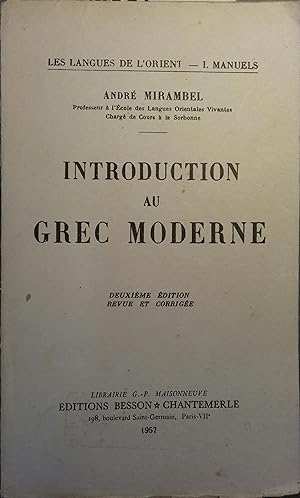 Introduction au grec moderne.