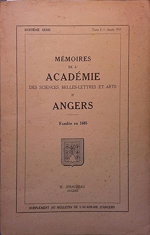 Mémoires de l'Académie des sciences, belles-lettres et arts d'Angers. tome I.