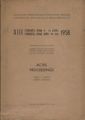 Actes du XIII e congrès. 9-14 avril 1958.