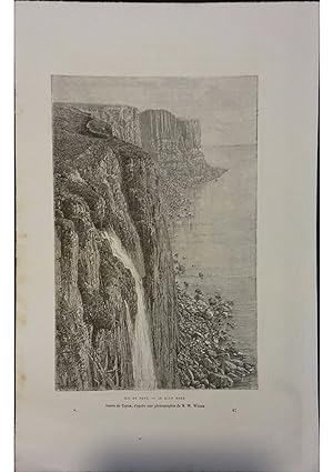 Ile de Skye. Le Kilt Rock. Gravure extraite de la Géographie universelle d'Elisée Reclus. Vers 1880.