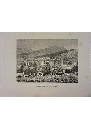 Palais de Holyrood et siège d'Arthur. Gravure extraite de la Géographie universelle d'Elisée Recl...